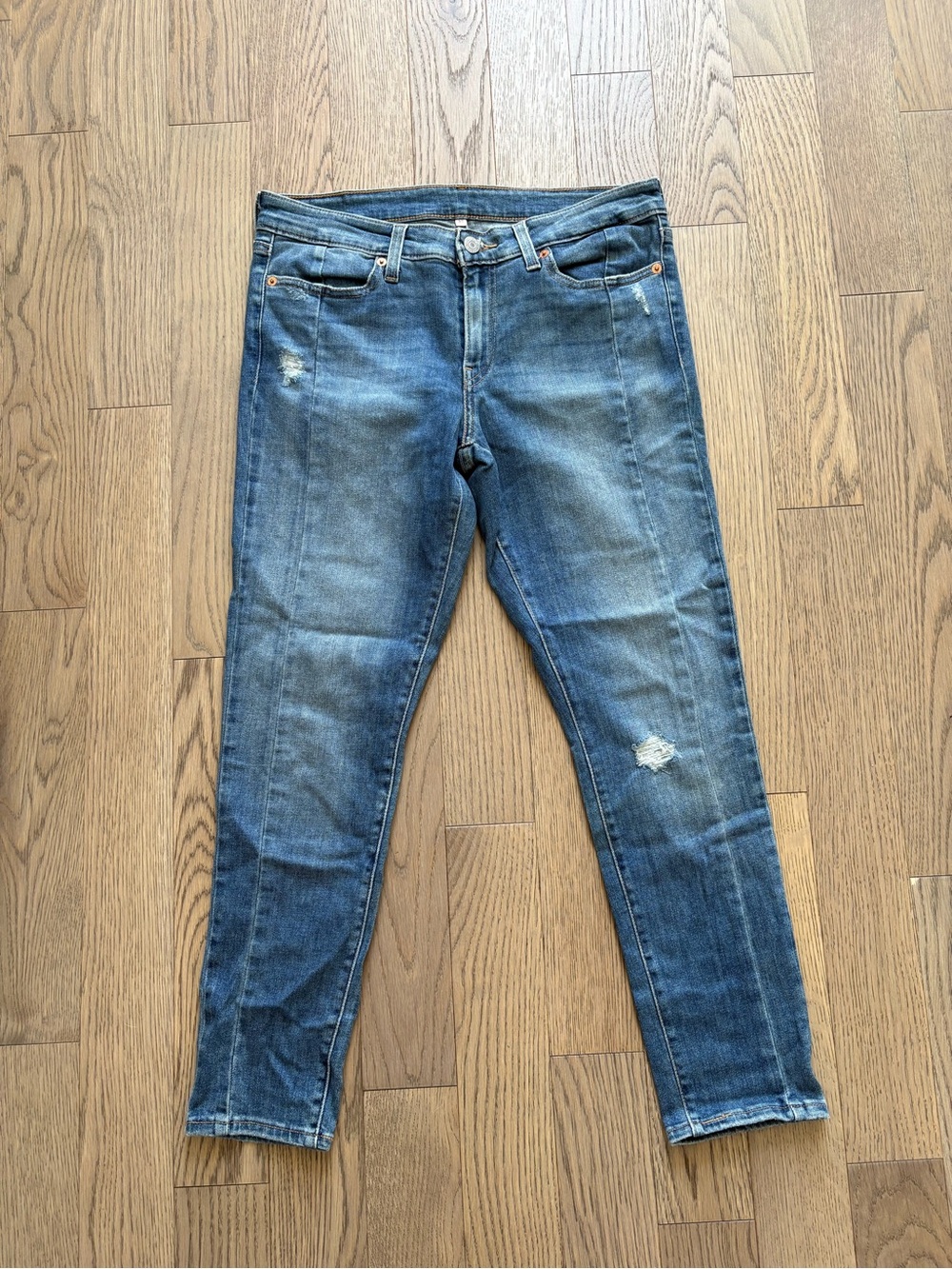 Blue Distressed Slim Jeans